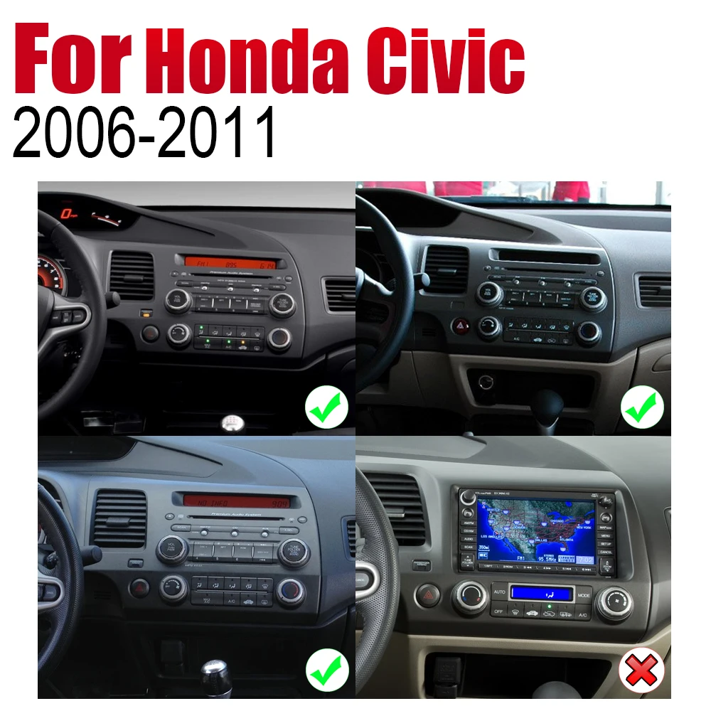 Автомагнитола 2 Din Android Автомобильный плеер для Honda Civic 2006-2011 GPS-навигация BT Wi-Fi