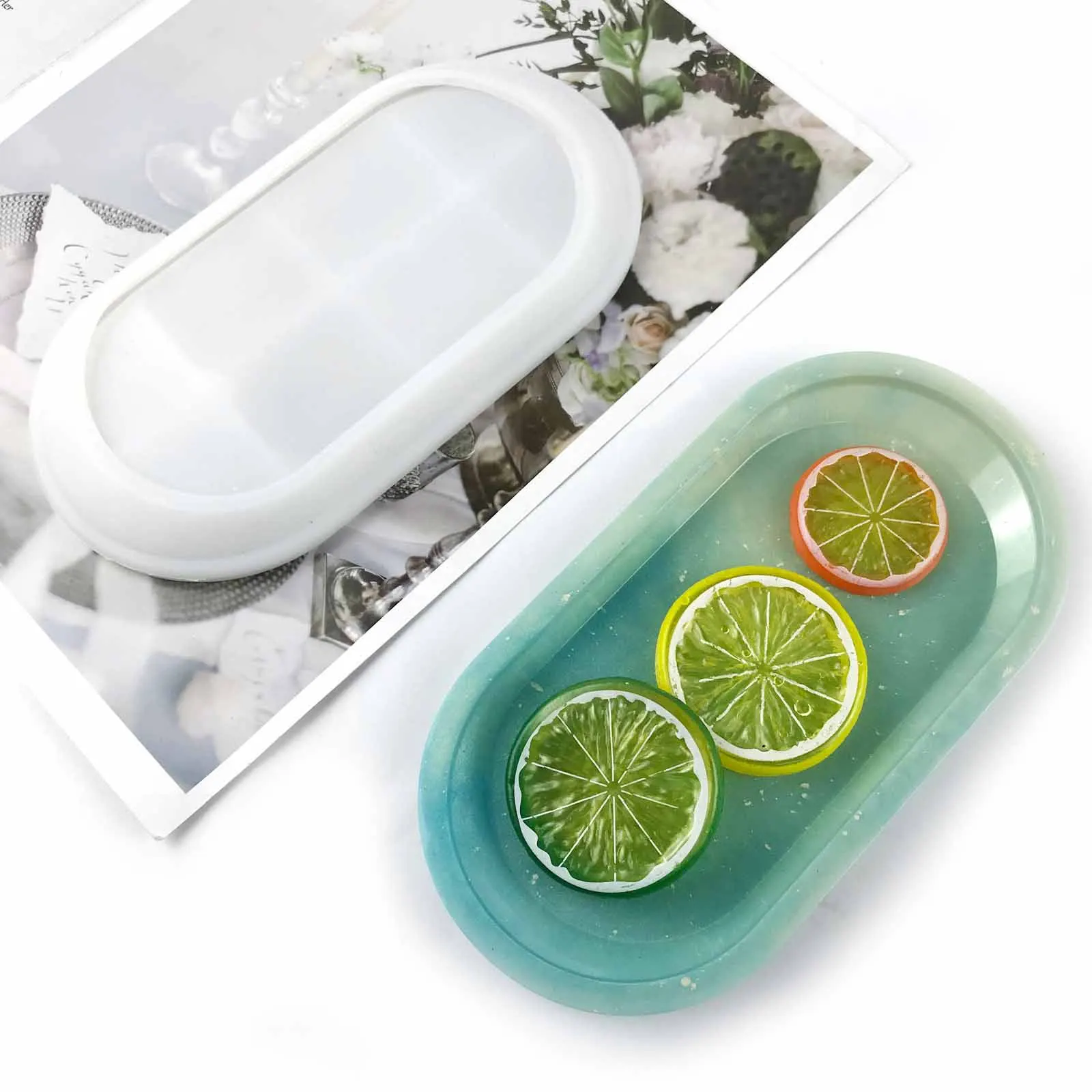 

Эпоксидная форма для хранения «сделай сам», коробка для хранения, овальная плоская Нижняя пластина, декоративные силиконовые формы для хра...