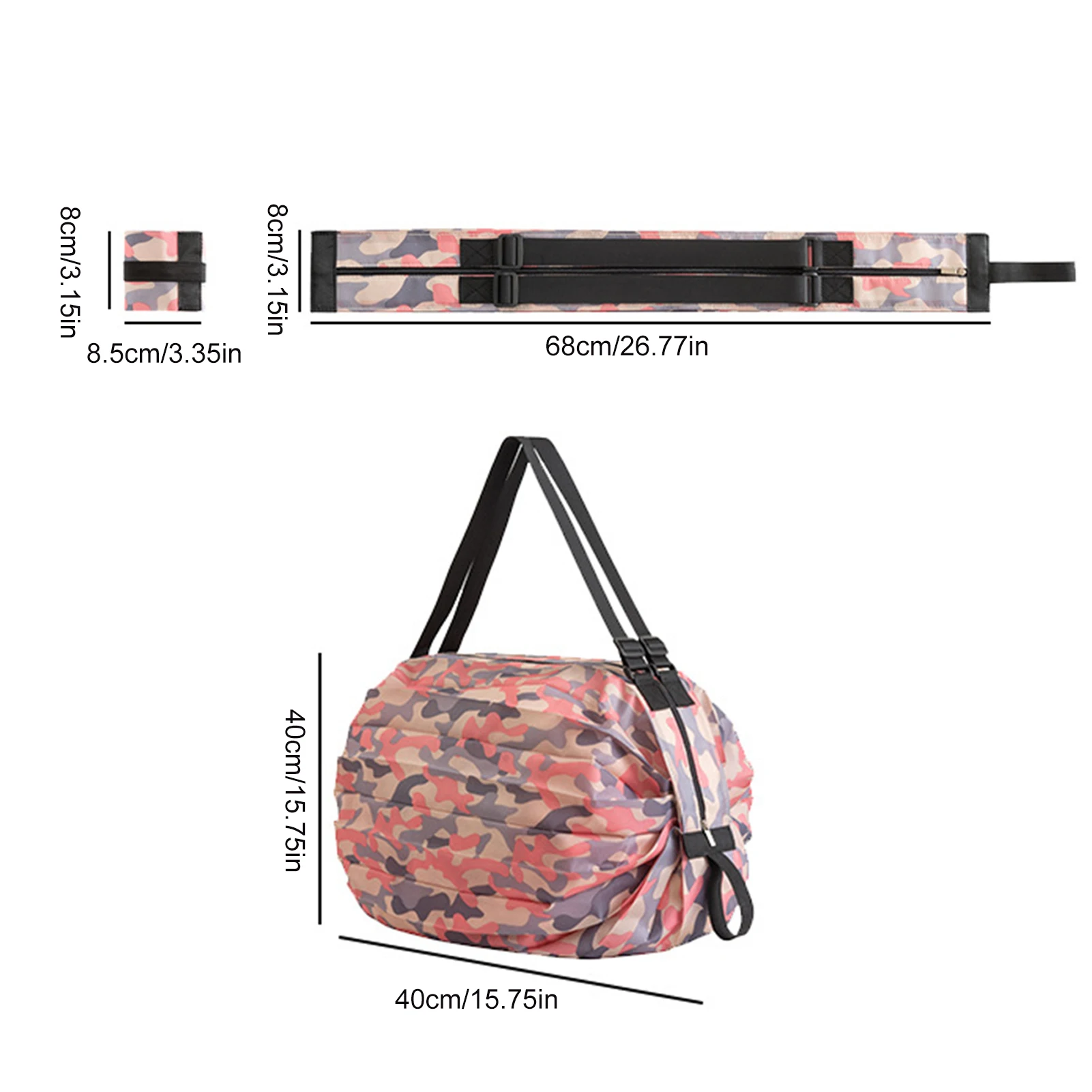 

Tear-resistant Nylon Waterproof Foldable Shopping Bag Travel Portable Storage Bag