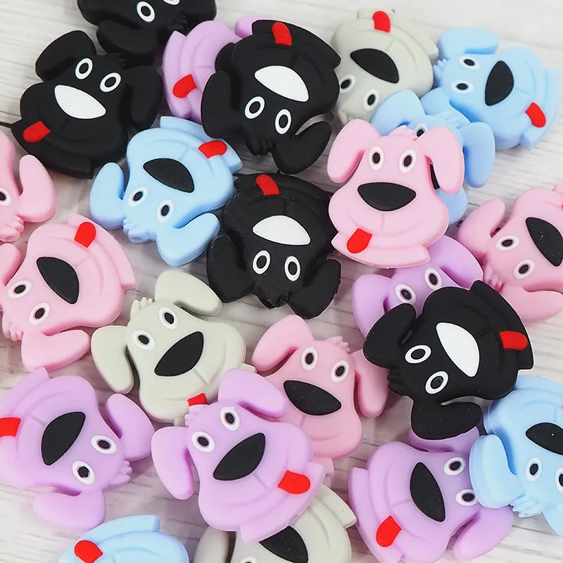 

Chenkai 10PCS Silicone Sheep Dog Bead Baby Cute Cartoon Chewable Pacifier For DIY Smoothing Teething Accessories BPA Free