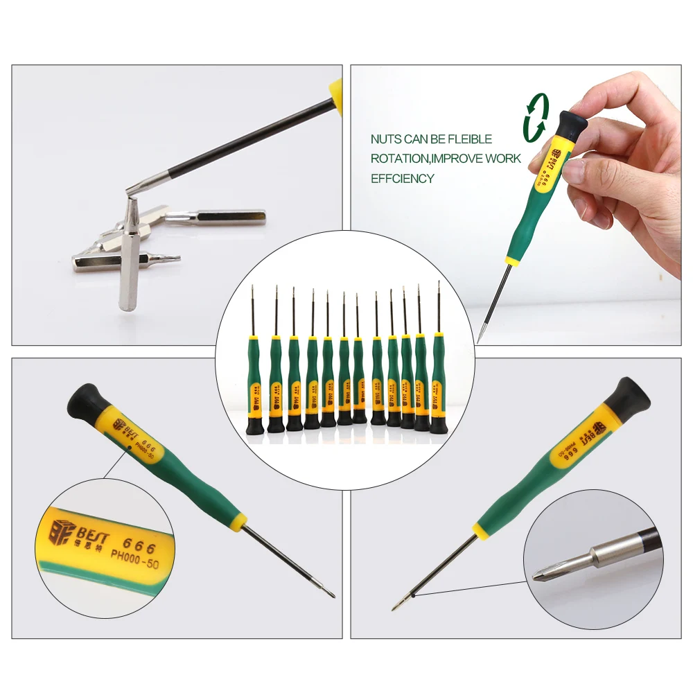 BST-666 12 в 1 Torx T2 T3 T4 T5 T6 T8 Phillips PH00 PH000 Pentalobe 5-ти точечные 0 8 2 Y2.5 прецизионных отверток