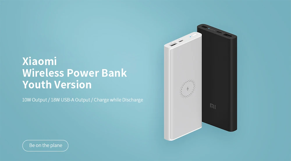 Xiaomi 10000mAh беспроводной банк питания WPB15ZM 10W Выход двухсторонняя Быстрая зарядка Молодежная версия для телефона планшета ноутбука