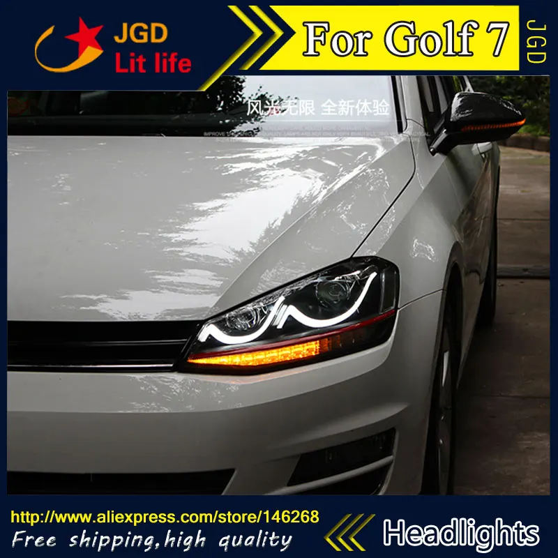Car styling LED HID Rio VW Golf headlights Head Lamp case for 7 headlight Bi-Xenon Lens low beam | Автомобили и мотоциклы