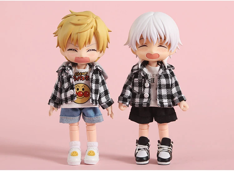 

M0057 детская игрушка ручной работы 1/12 ob11 кукла blyth BJD/SD кукла аксессуары ГК красочная клетчатая рубашка с капюшоном 1 шт.