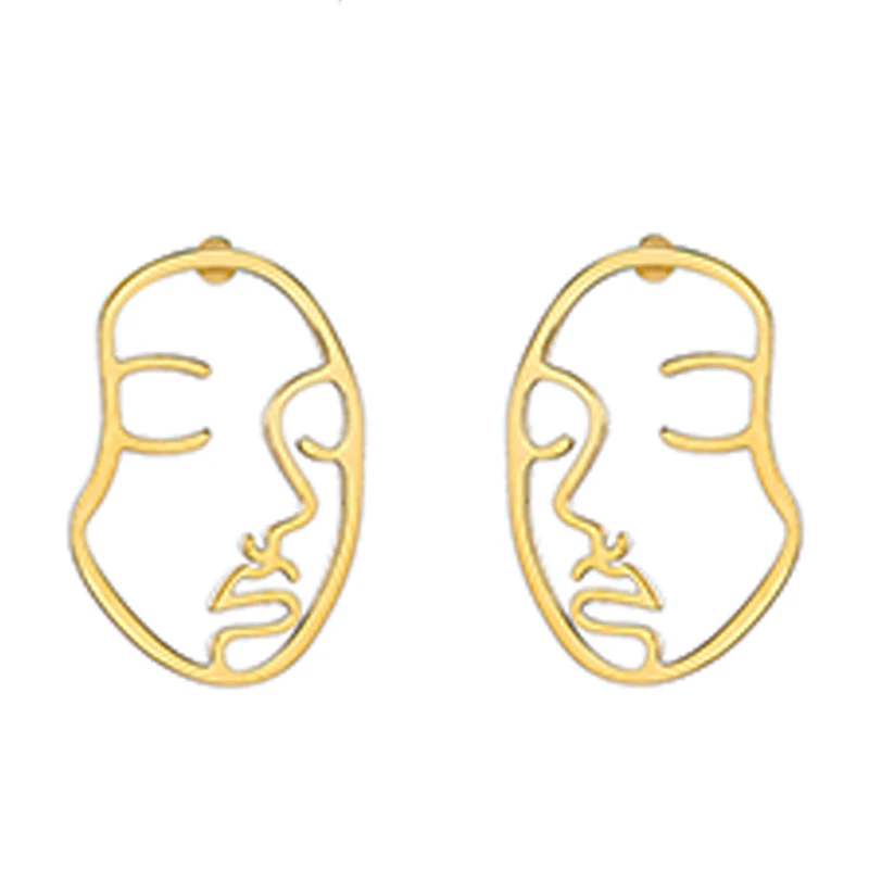 Женские открытые серьги гвоздики RIR корейский дизайн абстрактный уникальные