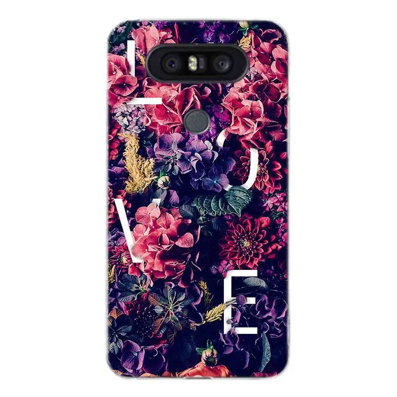Цветок чехол с крышкой и узором мягкий резиновый для LG G8S Q8 Q7 Q6 G6 G7 G5 G4 V40 V30 V20 V10 K8 K10