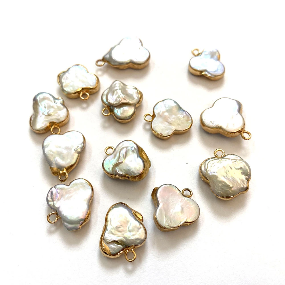 Ожерелье с натуральным пресноводным жемчугом подвеска в форме сливы модное