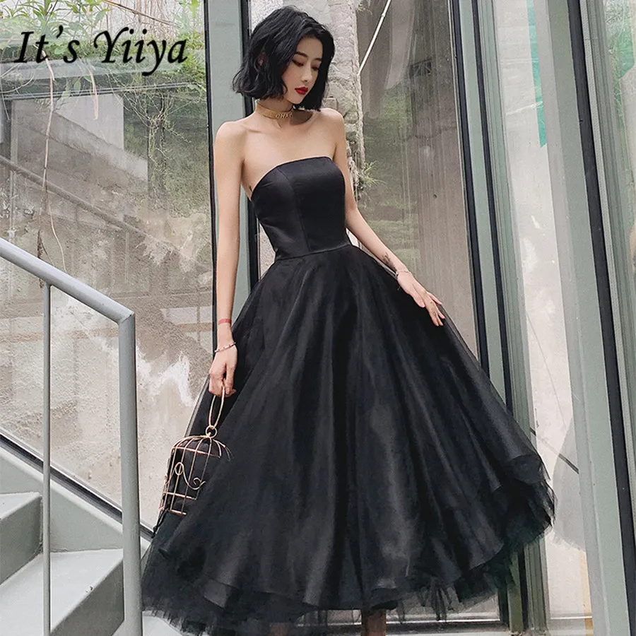 Женское платье для выпускного вечера It's Yiiya Черное вечернее до щиколотки без
