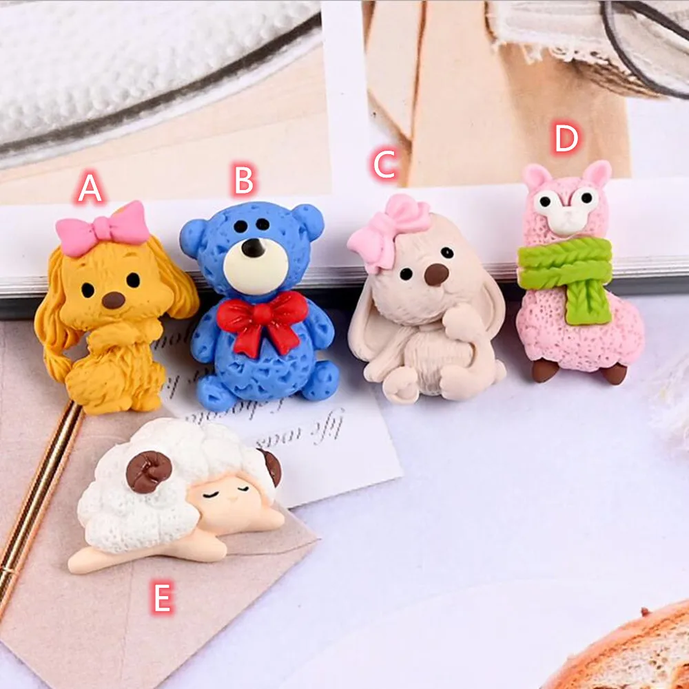 

Kawaii colorful Cartoon Animals Cabochon 20pcs DIY Resin Cabochons Accessories for kids hair shoes decoration