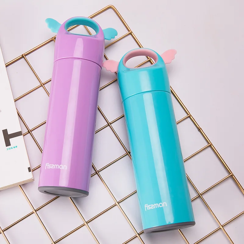 Термос из нержавеющей стали с двойными стенками и ручкой 400 мл|Вакуумные фляги