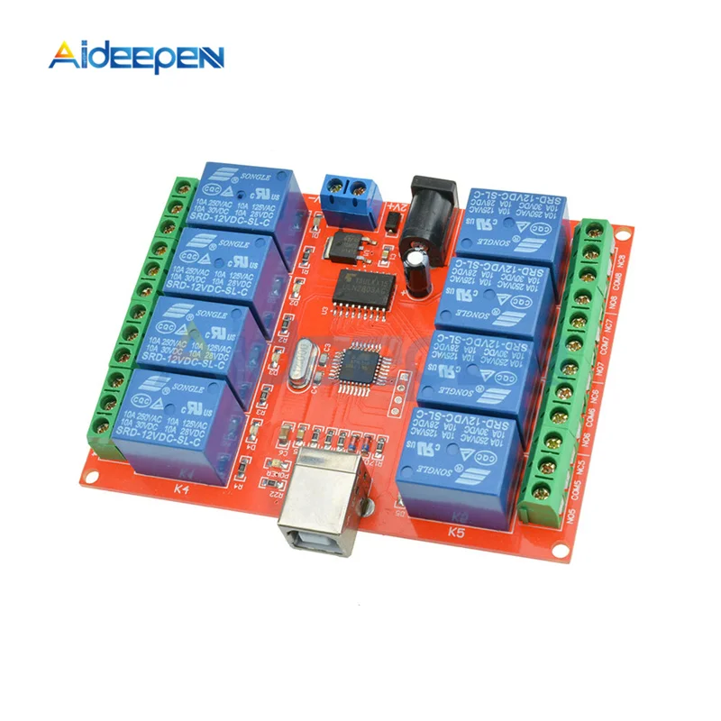 

Aideepen USB реле управления 1-8 каналов