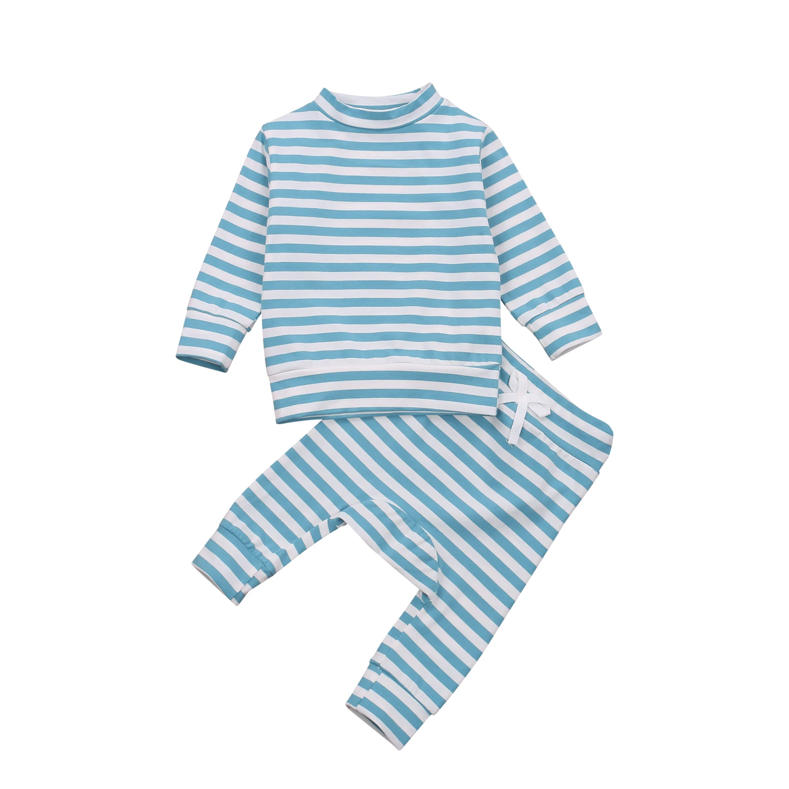 

Детская одежда для малышей, комплект из 2 предметов, комплект одежды: Топ в полоску с длинными рукавами + комплект со штанами, детский, для мал...