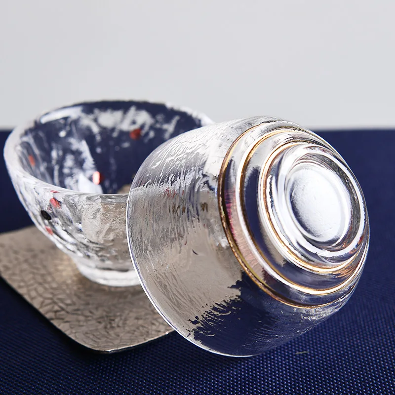 Стекло стеклянная кофейная кружка прозрачная обувь с золотом точка молоток в