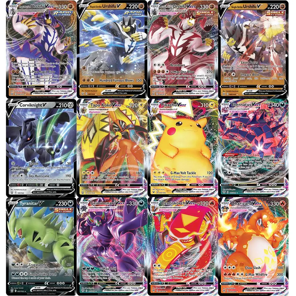 

50-200Pcs French Pokemon Card for Shining Game Battle Carte Game For Children Toy Featuring GX Vmax TAG TEAM EX MEGA V MAX