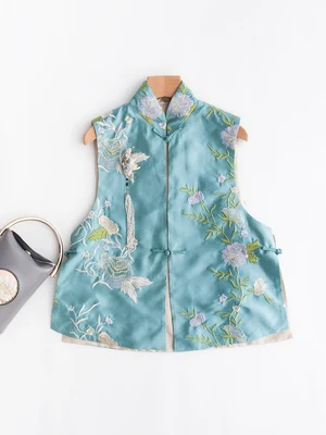 2021 вышивка qipao Китайский традиционный костюм Тан китайский стиль Топы Ципао