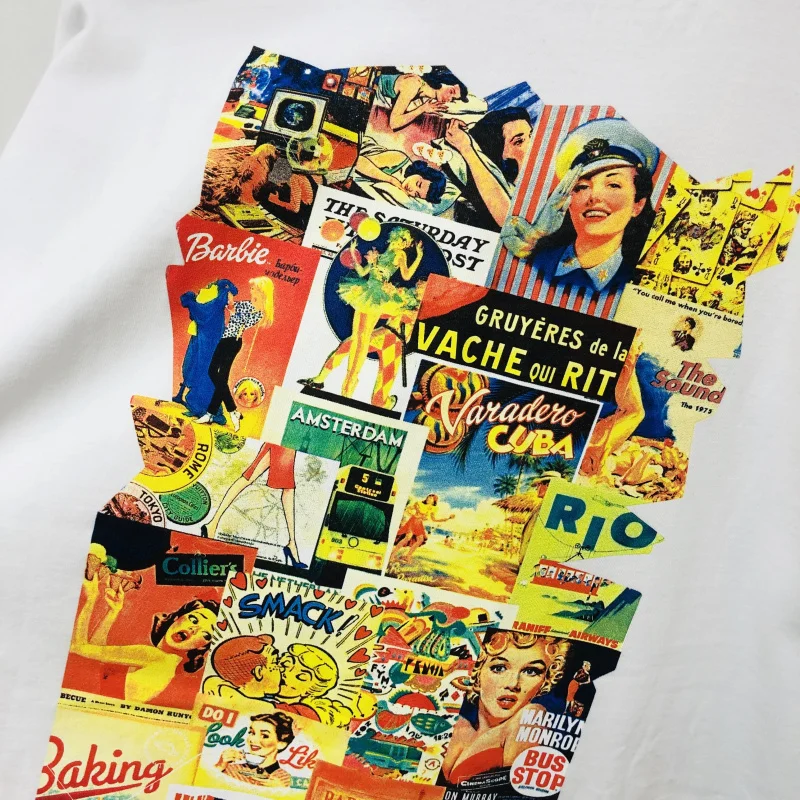 

Oversized Cartoon print Thick We11done T-shirt Men Women Streetwear WELLDONE Loose T shirts WE11 DONE Top Tees