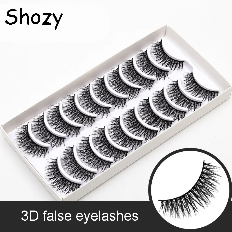 Shozy 10 пар 3D натуральные накладные ресницы искусственные норковые Мягкие