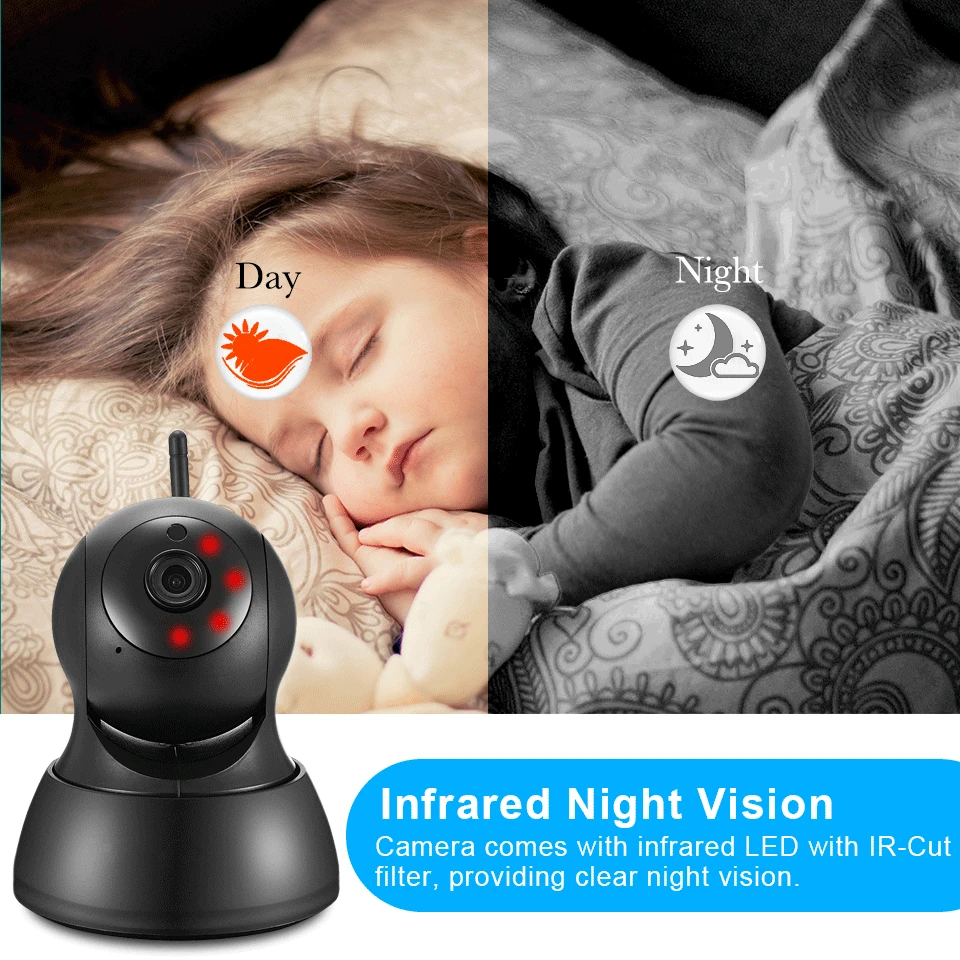 IP-камера HD 720P для домашней системы безопасности 1 МП Беспроводная мини-камера