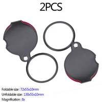 2pcsset 8x pocket jewelry magnifier leather 50mm folding travel repair magnifier loupe for reading jewelry loupe glasses