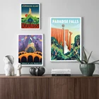Постер для отпуска Pixar с принтом мультяшный пейзаж Картина на холсте замок водопад Настенная картина современный декор для гостиной