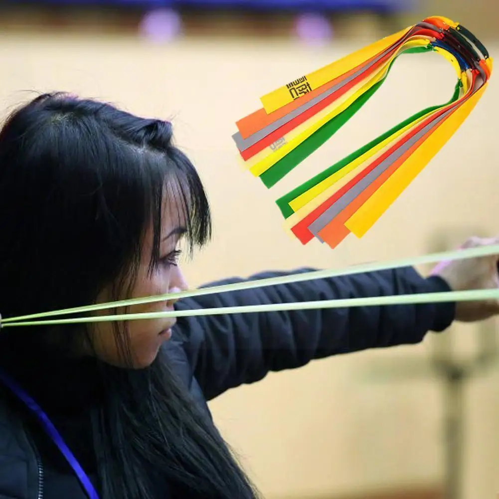 

1pc Color Random Slingshot Rubber Band Natural Rubber Color Band Belt Thickening Catapult Flat Rubber Flat Special Wide A6y1