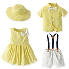 Комплект одежды для мальчиков и девочек Brother and Sister, джентльменский костюм + платье-пачка принцессы, детская одежда