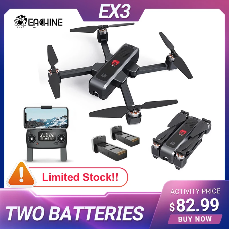 

Eachine EX3 GPS 5G Wi-Fi с видом от первого лица 2K Камера оптического потока OLED переключаемый пульт дистанционного управления с бесщеточным двигателе...