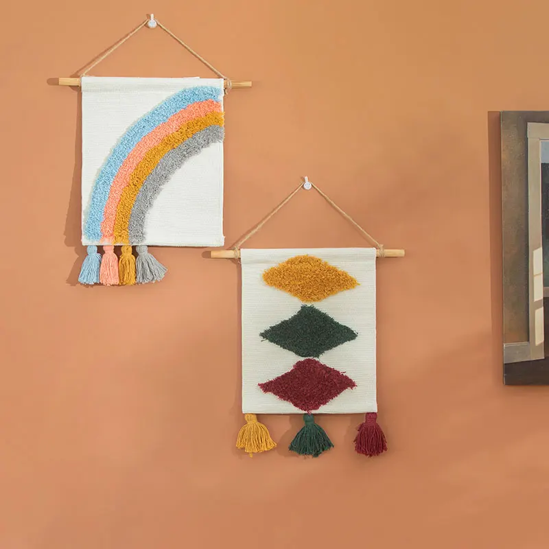 

Nordic Modern Tapestry Wall Hanging Aesthetic Minimalist Art Tapestry Rectangle Geometry Tapiz Pared Indie Room Decor EI50TY