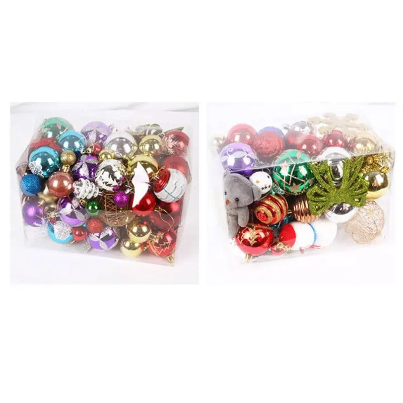 60-70ct Assorted Christmas Balls Ornament for Xmas Trees Parties, Holiday Decor