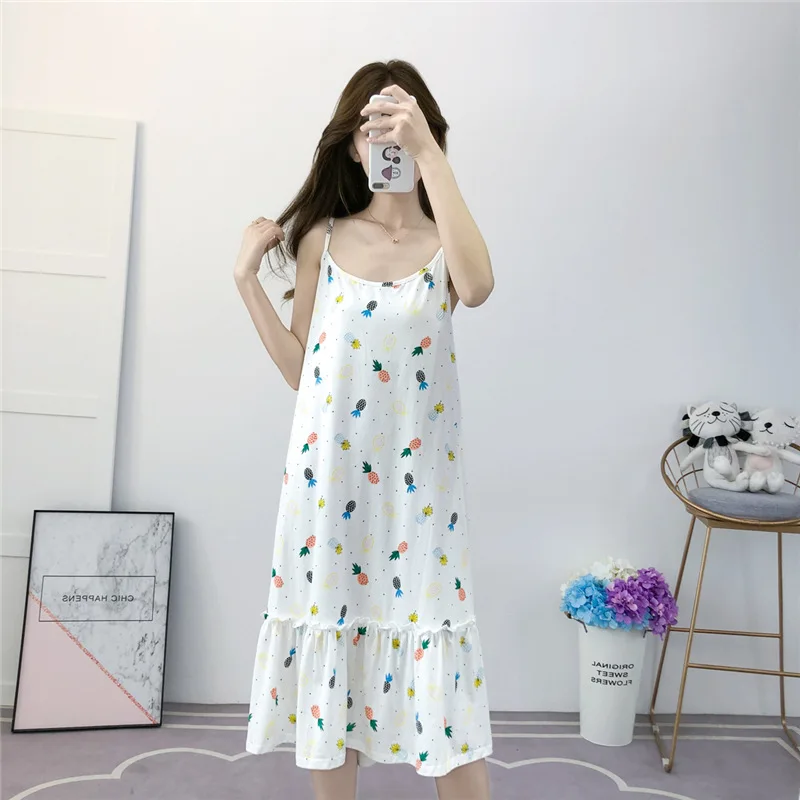 Женская хлопковая Ночная сорочка Sanderala женская одежда для сна с оборками женское