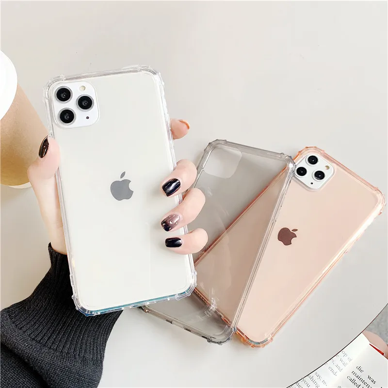 Противоударный чехол для телефона iPhone XR прозрачный силиконовый штамп с