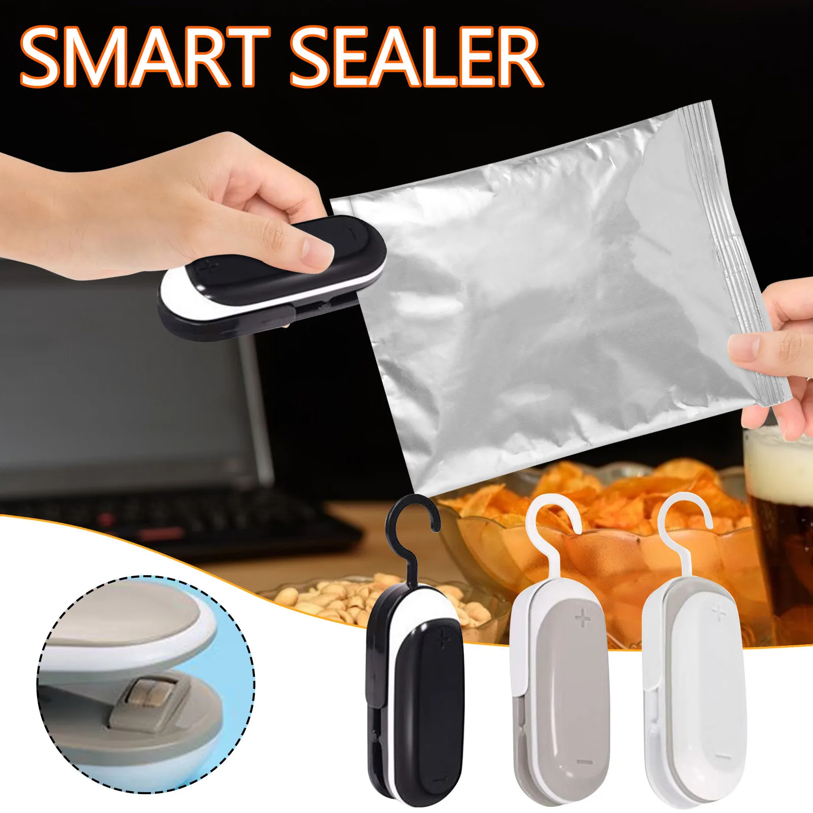 

(Two Packs) Mini Portable Heat Vacuum Sealing Machine For Two-in-one