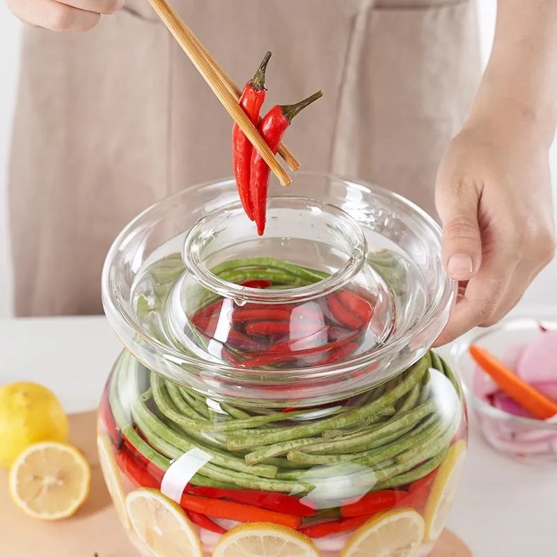 Прозрачная стеклянная банка для маринования Корейская бутылка пищевой