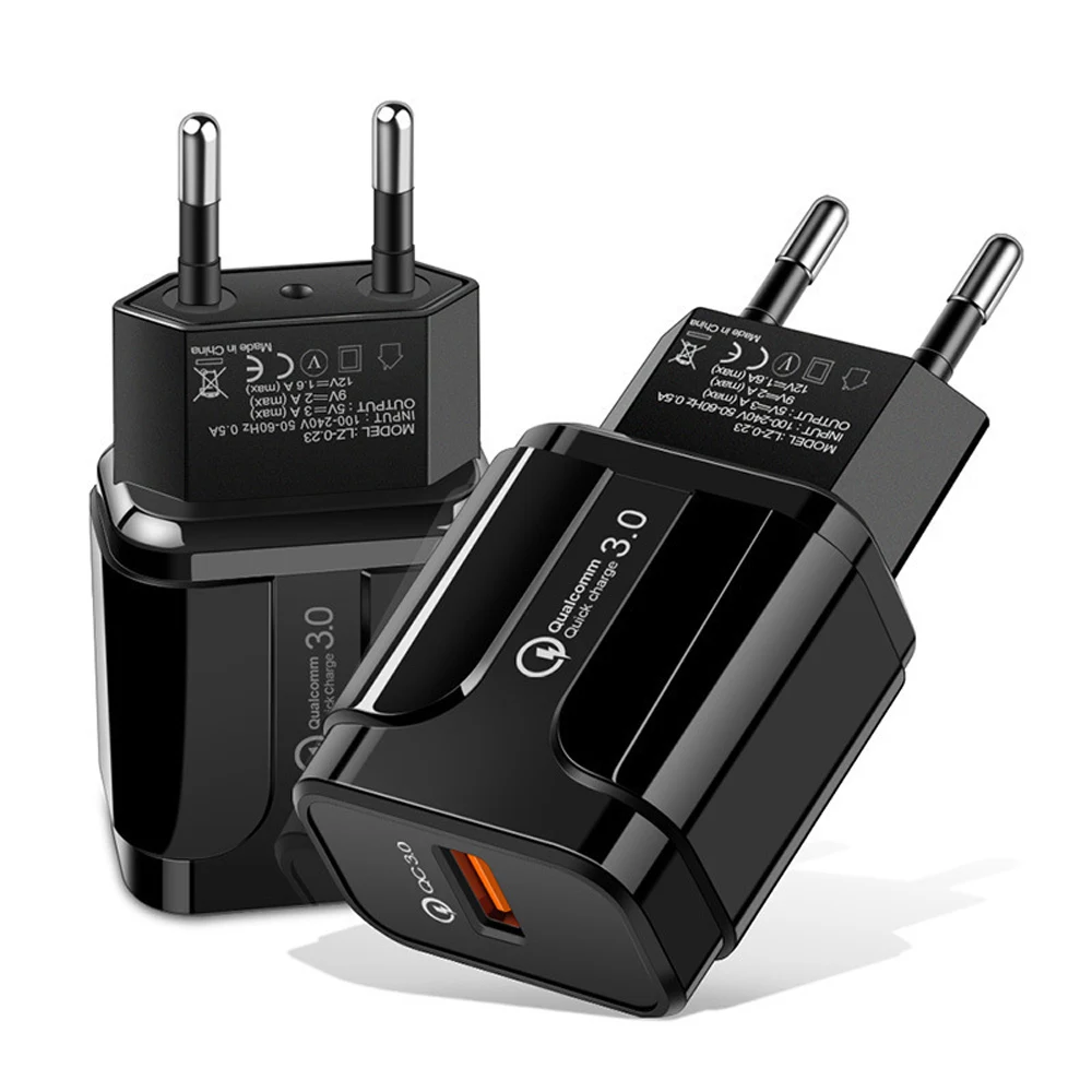 

ILEPO Mobile Phone Charger Quick Charge QC 3.0 18W Fast Charging Adapter Wall Charger For iPhone 12 Samsung Xiaomi USB Charger
