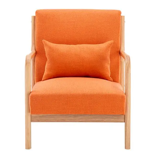 

［USA READY STOCK］Fabric Oak Sofa Orange (66 x 68 x 75cm)