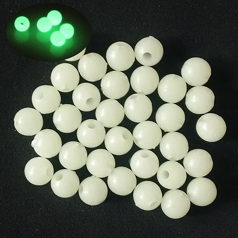

50pcs/bag Luminous Fishing Floats Beads round Float Balls Stopper Plastic Tackle Lure Accessories