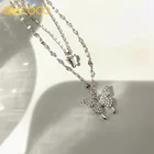QMCOCO серебряный цвет милый романтический циркон ожерелья с двумя бабочками для женщин элегантные свадебные украшения для шеи летние модные аксессуары
