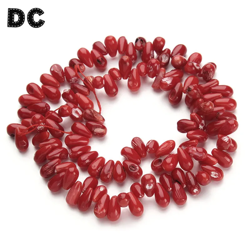 Бусины Из Натурального Красного коралла для ожерелья браслета фурнитура