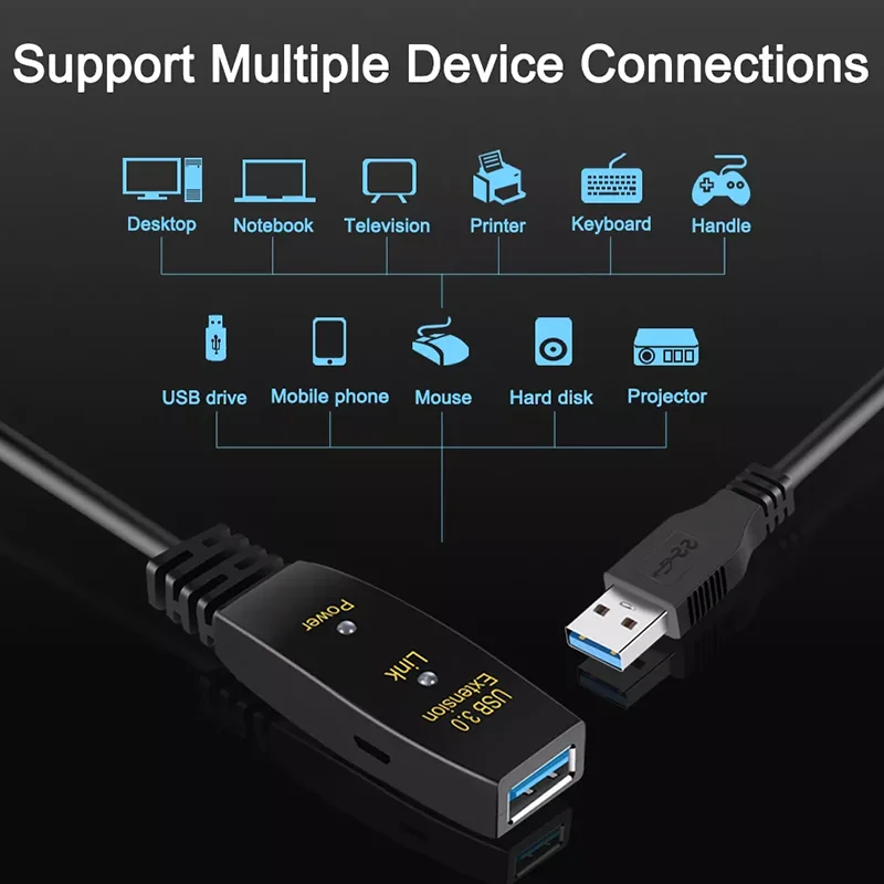 Active USB 3.0 extension cable 10M with amplifier Powered 10m usb male to female cord | Компьютеры и офис
