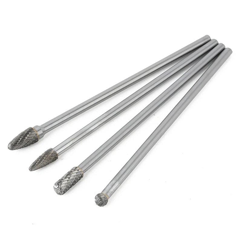 150-160mm Carbide Rotary Burrs 1/4" Rotary Burr File Drill Bits Set Wood Metal Milling Engraving Cutter Files Tool Accessories