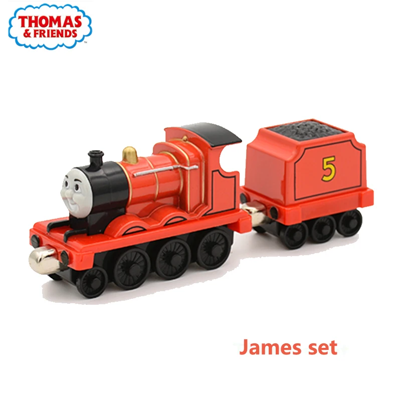 James set Genunie Томас и его друзья Trackmaster 1:43 картонная коробка сплав магнитный поезд ударопрочный высокое качество автомобиль детские игрушки подарок - Цвет: James set