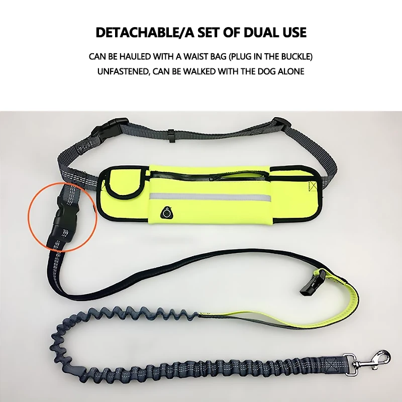 

Easy Adjustable Handsfree Dog Pet Waist Belt Waist Bag Multifunctional Traction Belt Sports Waterproof Running Dog Leash New
