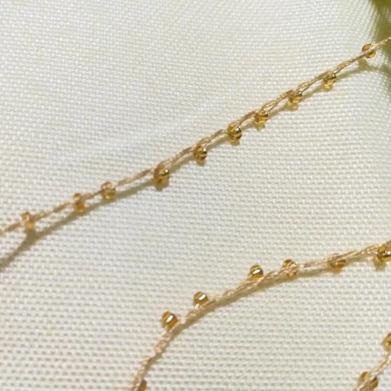 1M Gold Lace Crystal Beads Sequin Fabric Beaded Trim Ribbon DIY Sewing Applique Collar Cord Wedding Dress Guipure Decor YU21 | Дом и сад