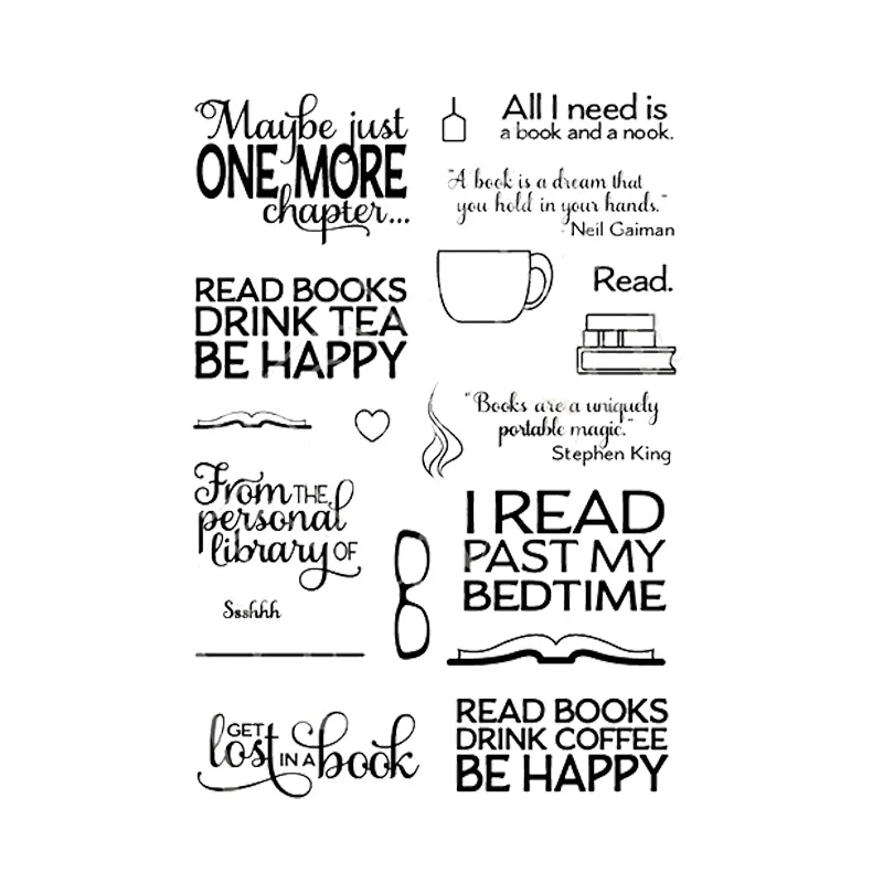 Фразы о чтении книг четкие штампы фразы Детские прозрачные силиконовые