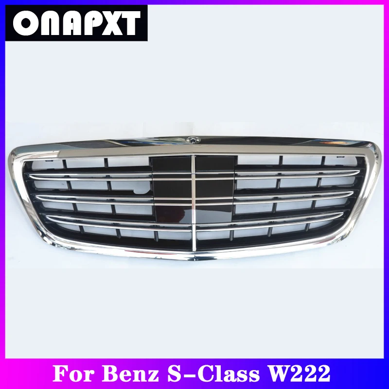 

Car For Mercedes-Benz S-Class W222 to AMG S65 Hood Styling Middle Grille Front Bumper Grille S300 S400 S500L Not For Distronic