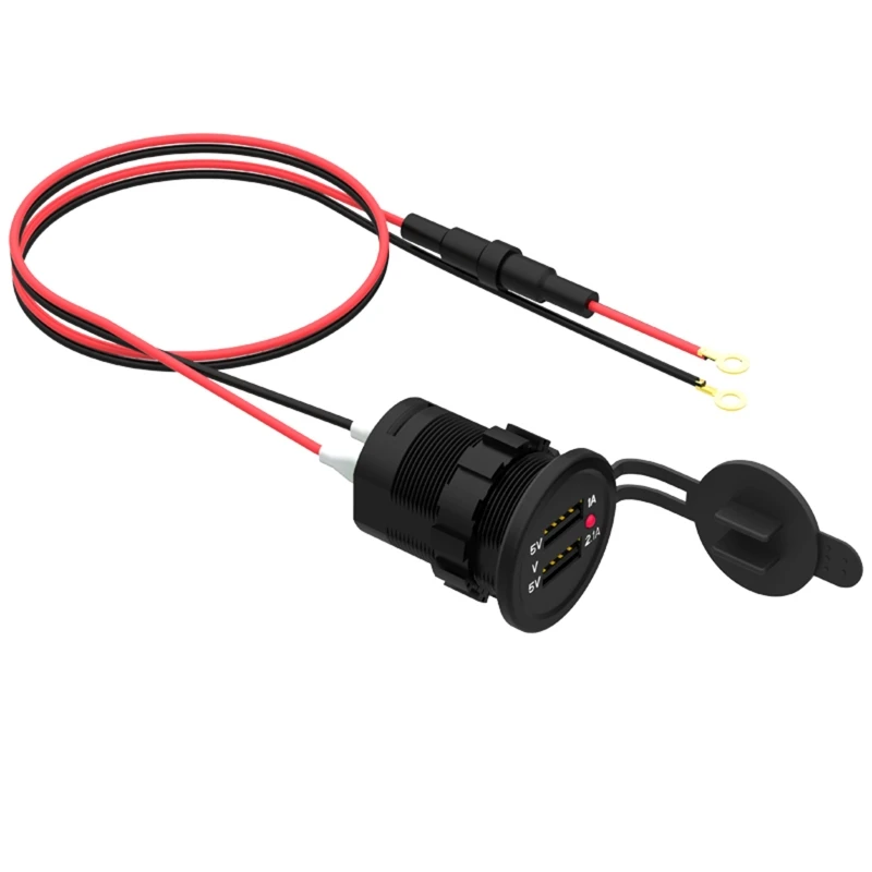 

IP66 Water Proof 12V DC 2 USB Motorcycle Cigarette Lighter Socket Charger