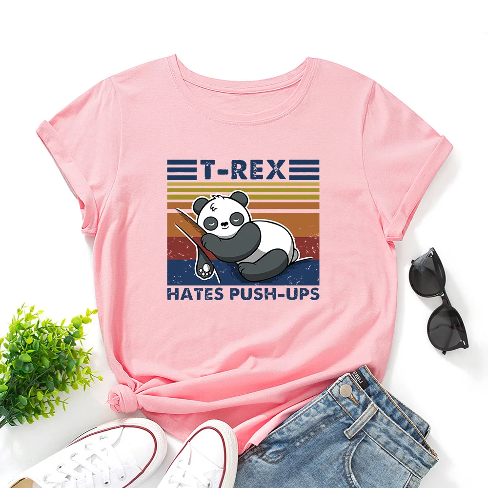 

CGC Kawaii Panda Print Summer Woman T-shirts Casual Pure Cotton Short Sleeve Top Female Tees Loose Harajuku Oversized T-shirt