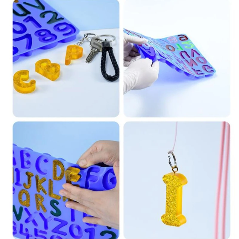 

Alphabet Epoxy Resin Mold English Letters Number Pendant Casting Silicone Mould DIY Crafts Jewelry Keychain Casting Tool