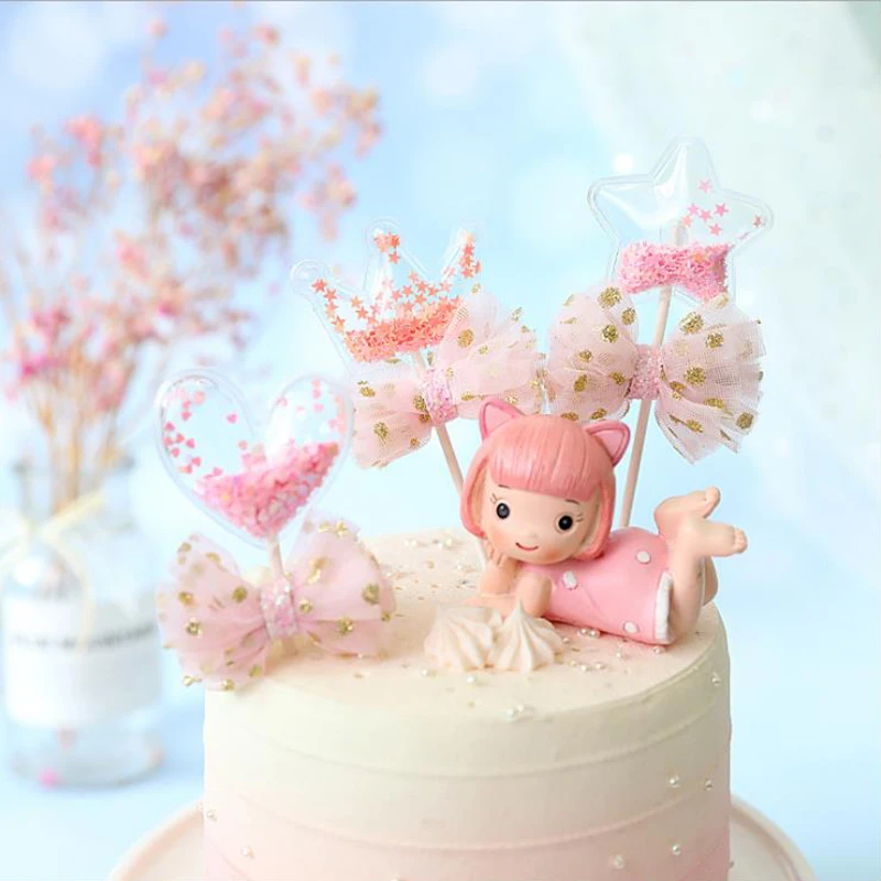 Украшение для торта на день рождения 1 шт. блестящий бант любовь пентаграмма