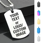 5 цветов, лазерная гравировка на заказ, прямоугольная бирка для собаки из нержавеющей стали, военный кулон, ювелирные изделия, подарок на день рождения и Рождество